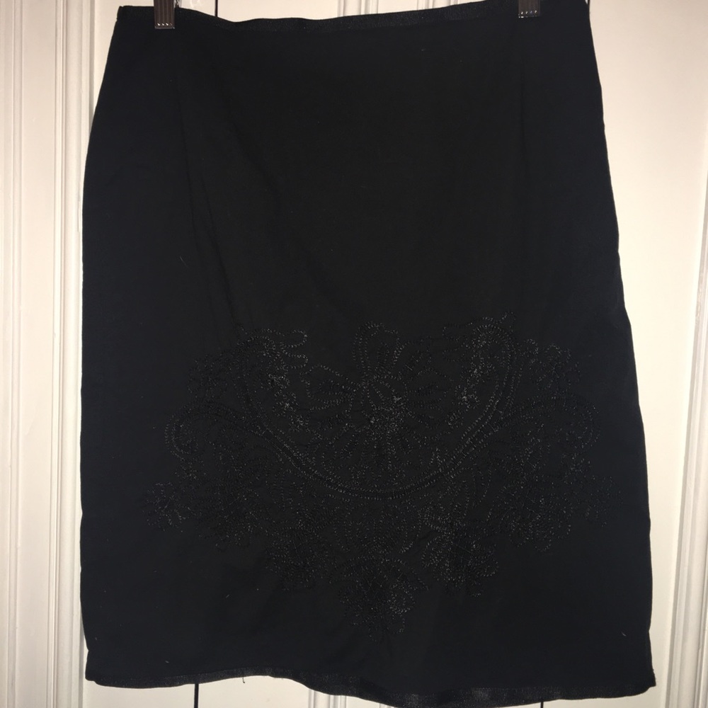 Black cotton embroidery skirt